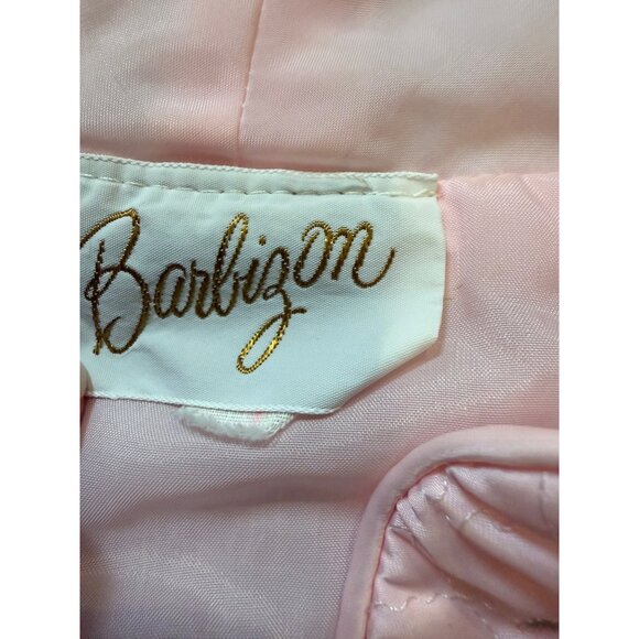 Vtg 50s Barbizon Pink Quilted Bed Jacket Floral Embroidery Cottage Grannycore - Picture 3 of 13